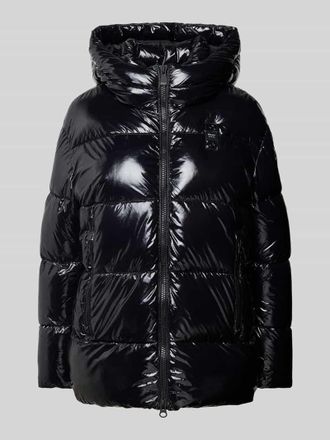 Blauer Steppjacke mit Label-Detail in Black, Gr&ouml;&szlig;e M