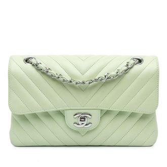 Chanel Chanel 19 Mini Flap Bag Lichtgroen Lamsleer