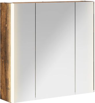 vidaXL Armario Con Espejo De Ba&ntilde;o Roble Ahumado 63,5 X 15,5 X 60,5 Cm Vidaxl