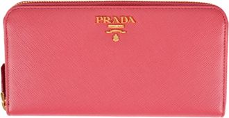 Prada Saffiano Pink Saffiano Long Wallet (Bi-Fold) (Pre-Owned)