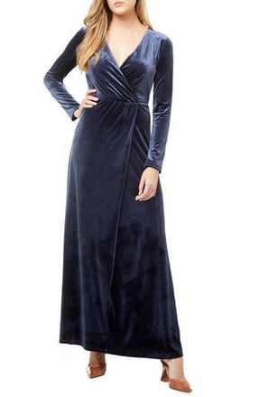 By Design Long Sleeve Velvet Maxi Dress in Midnight Navy at Nordstrom Rack, Size Medium