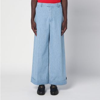 Valentino Light blue wide jeans with cuff