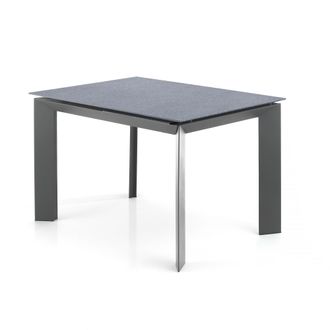 Oresteluchetta Mesa Extensible De Cristal Acabado Roca Cm. Al.76xp.80xl.120