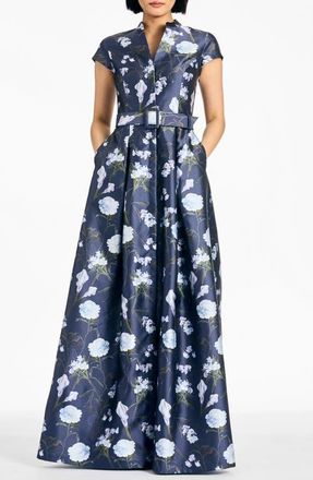 Sachin & Babi Marta Floral Gown in Glacial Bouquet at Nordstrom, Size 16W