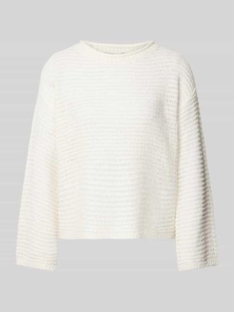 Tom Tailor Denim Regular Fit Pullover mit Lochmuster in Offwhite, Gr&ouml;&szlig;e L