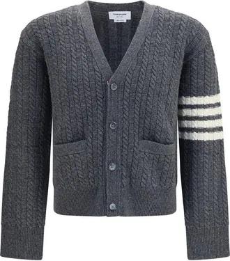 Thom Browne Gray Wool Oves Aries Mens Cardigan
