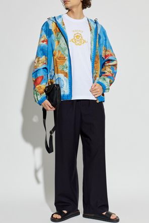 Versace Jacket With Hood, Mens, Blue
