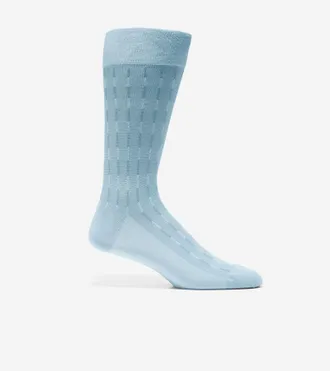 Cole Haan Mens Mod Stripe Dress Crew Socks - Blue