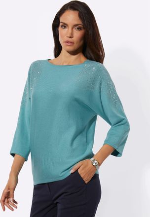 Cr&eacute;ation L Fledermauspullover CREATION L Lyocell-Mix-Pullover, Damen, Gr. 36, ozean, 42% Viskose, 30% Lyocell, 28% Polyester, unifarben, Pullover Fledermauspullo