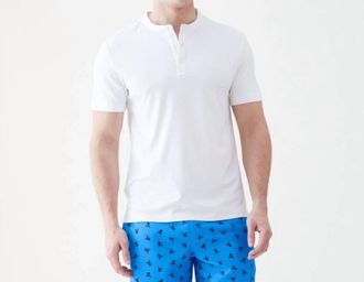 Surfside Supply Stern Mandarin Collar Polo In White