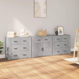 Berkfield Home Sideboards 3 pcs Concrete Grey Engineered Wood