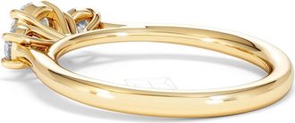 The Diamond Store Evoke 3 Stone Round Cut Lab Diamond Ring 0.50ct in 18K Gold Vermeil