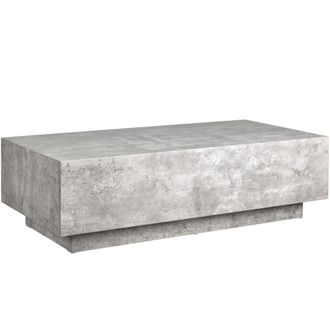 TecTake Mesa de centro, mdf aspecto hormig&oacute;n, carga 45 kg, 120x60x35 cm, gris
