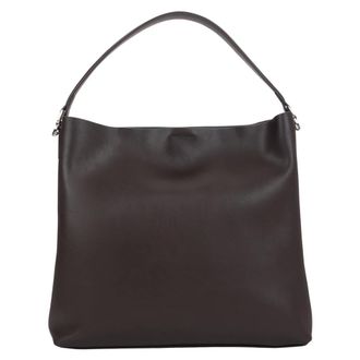 Estro & Luminara Shopper Tote Bag met kort handvat - Dames - Tassen - Bruin - Maat: ONE Size Zijde