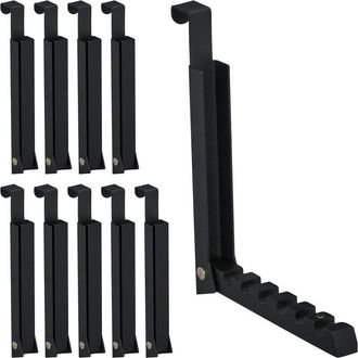 Relaxdays Relaxdays - Folding Hook, 2x Set, Hang on Doors, Holds up to 6 Coat Hangers, Metal & Wood, for 2 cm Door Thickness, Black