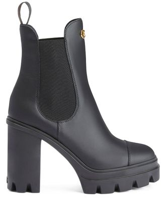 Giuseppe Zanotti Tonix 110mm logo-plaque platform leather boots - Black