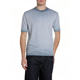 Replay Tops, Heren, Blauw, XL, Katoen, Inside Fade Cotton