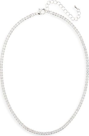 Tasha Cubic Zirconia Tennis Necklace in Silver/cz at Nordstrom Rack