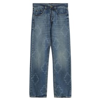 Marcelo Burlon Straight Jeans, male, Blue, Size: W28 Straight Jeans