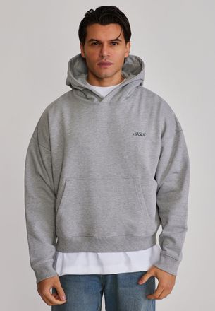 Siksilk Mens Grey Marl Graphic Hoodie XXL