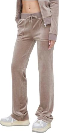 Juicy Couture Broeken, Dames, Beige, M, Del Ray Velour Trainingsbroeken