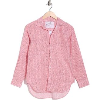 Frank & Eileen Classic Fit Cotton Button-Up Shirt in Small Red Flowers at Nordstrom Rack, Size Xx-Small