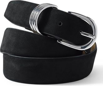 Lands End Nubuck Multi Keeper Belt in Black at Nordstrom, Size X-Small
