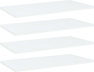 vidaXL Estantes Para Estanter&iacute;a 4 Uds Contrachapada Blanco 60x30x1,5cm Vidaxl