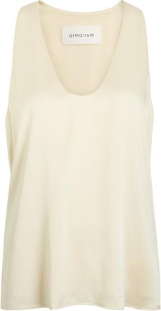 ARMARIUM Bianka Stretch-silk top - Light Yellow - IT44 (UK12 / M)