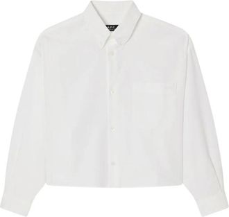 A.P.C. Sophia Cropped Shirt - Dames - Overhemden - Wit - M - Katoen - Overhemden