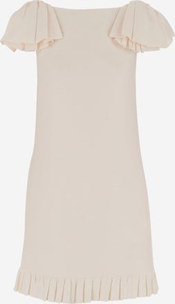 Valentino White Wool Mini Dress