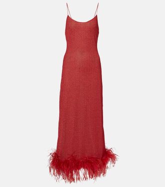 Os&eacute;ree Os&eacute;ree Lumi&egrave;re Plumage maxi dress