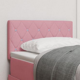 vidaXL Led Headboard with led Strip Lights Argyle Pink 80 cm Velvet Vidaxl