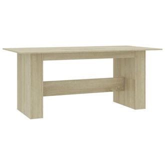 Berkfield Home Dining Table Sonoma Oak 180x90x76 cm Engineered Wood in Light Oak | Size: 180 x 90 x 76 cm