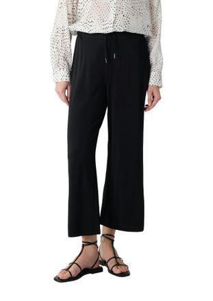 Comma Culotte COMMA, Damen, Gr. 40, N-Gr, schwarz, Web, Obermaterial: 92% Viskose, 8% Elasthan, unifarben, regular fit kn&ouml;chellang, Hosen Culotte, Sommerhos