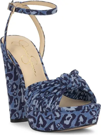Jessica Simpson Immie Platform Sandal in Blue Print at Nordstrom Rack, Size 7.5