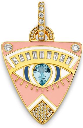Buddha Mama 20kt yellow gold Guitar Pick pendant - women - Diamond/20kt Gold - One Size