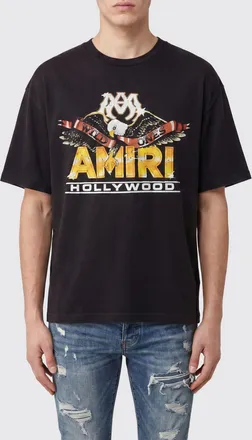 Amiri T-shirt in cotone con stampa logo grafica e spalle scivolate