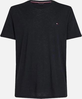 Tommy Hilfiger Mens Tommy Hilfiger Crew-Neck Slub T-Shirt, Desert Sky - Black - Size: 36