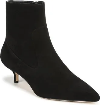 Veronica Beard Laidie Kitten Heel Bootie in Black Suede at Nordstrom, Size 8.5