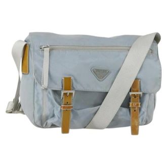 Prada Pre-owned Nylon Cross Body Tas - Dames - Pre-owned - Blauw - Maat: ONE Size Nylon