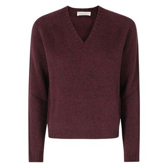 Roberto Collina Scollo V ML Trui - Dames - Truien - Rood - Maat: M