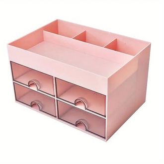 OEM Caja Organizadora De Cosm&eacute;ticos Y Material De Oficina, Color Rosa