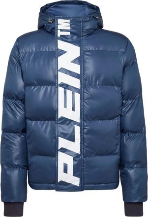 Philipp Plein Nylon Down Jacket - Heren - Winterjassen - Blauw - 2XL - Nylon - Jassen