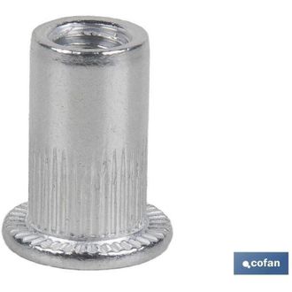 cofan Tuercas Remachables Cil&iacute;ndricas Ranuradas Fondo Abierto Cabeza Ancha Aluminio M8 X 16