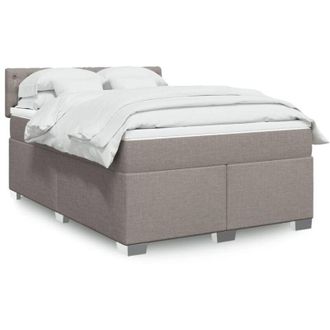 vidaXL Vidaxl - Cama Box Spring Con Colch&oacute;n Tela Gris Taupe 140x190 Cm