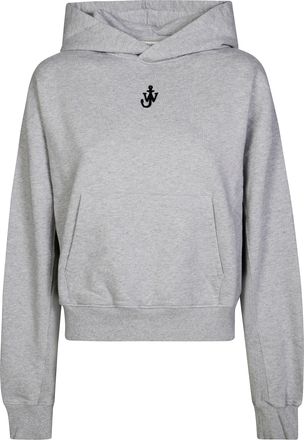 J.W.Anderson Cropped Grey Hoodie with Relaxed Fit