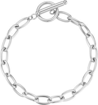 Glaze Jewelry Silver-Plated Stainless Steel Toggle Bracelet