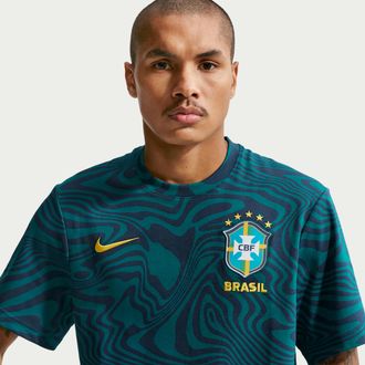 Nike Brazil Primary Nike Mens Dri-FIT Soccer T-Shirt in Green | IB6223-381