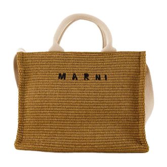 Marni Kleine Korb-Shopper-Tasche Marni Leder Siena/Natur